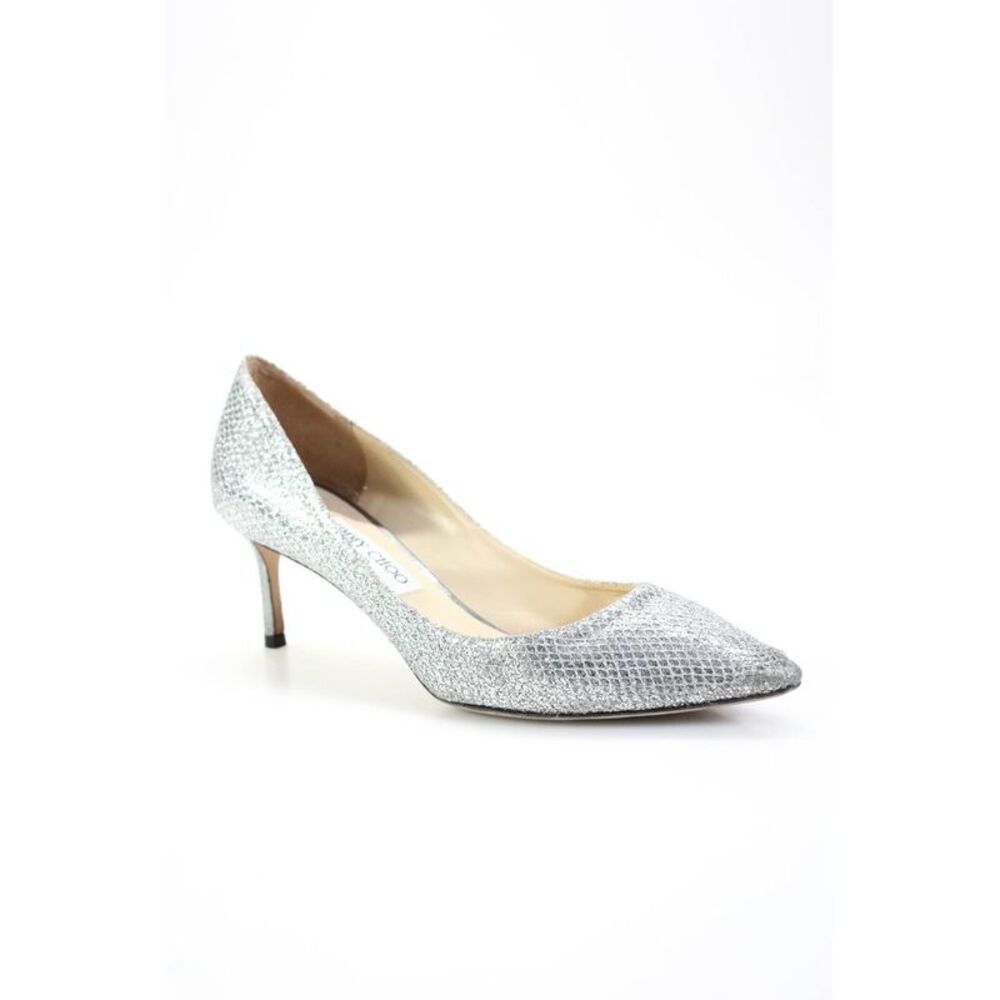 Jimmy Choo Womens Metallic Pumps Silver Size 40 10 LL19LL
